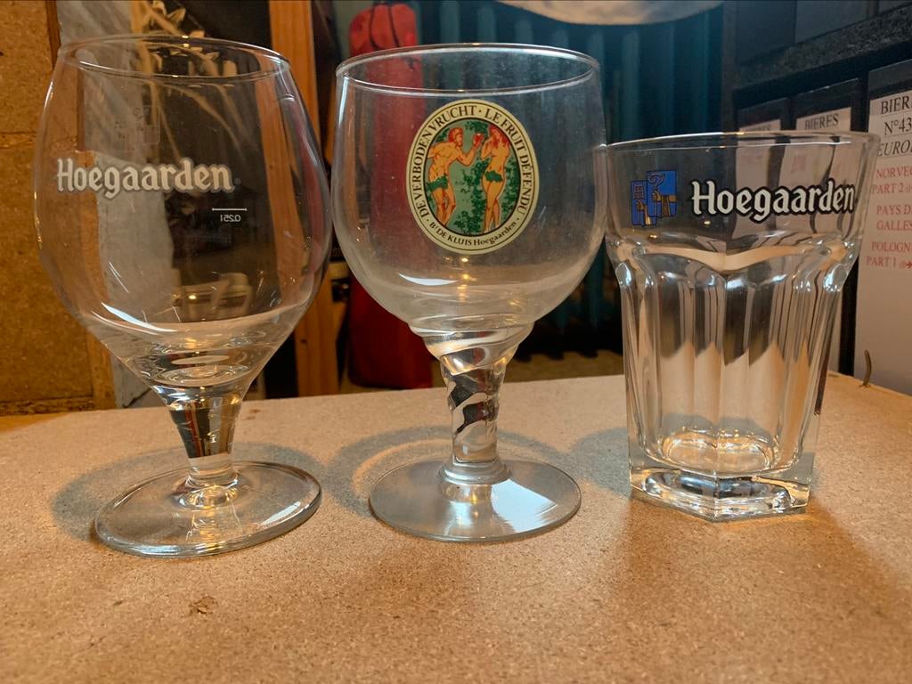 Vintage jaren 60 en 70 Hoegaarden bril, Ophalen of Verzenden, Gebruikt, Glas of Glazen, Overige merken