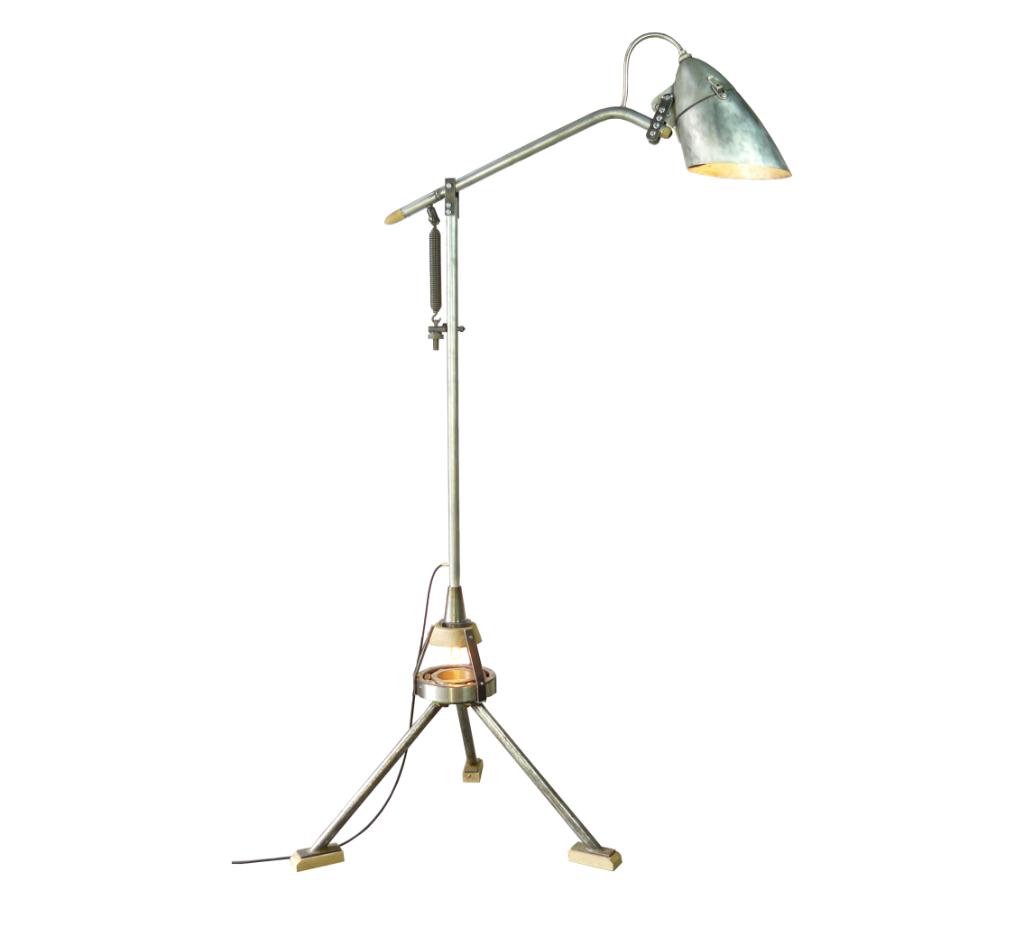 grote industriële vloerlamp driepoot statief metaal stoer, Bruut en stoer, Enlèvement, Utilisé, 200 cm ou plus