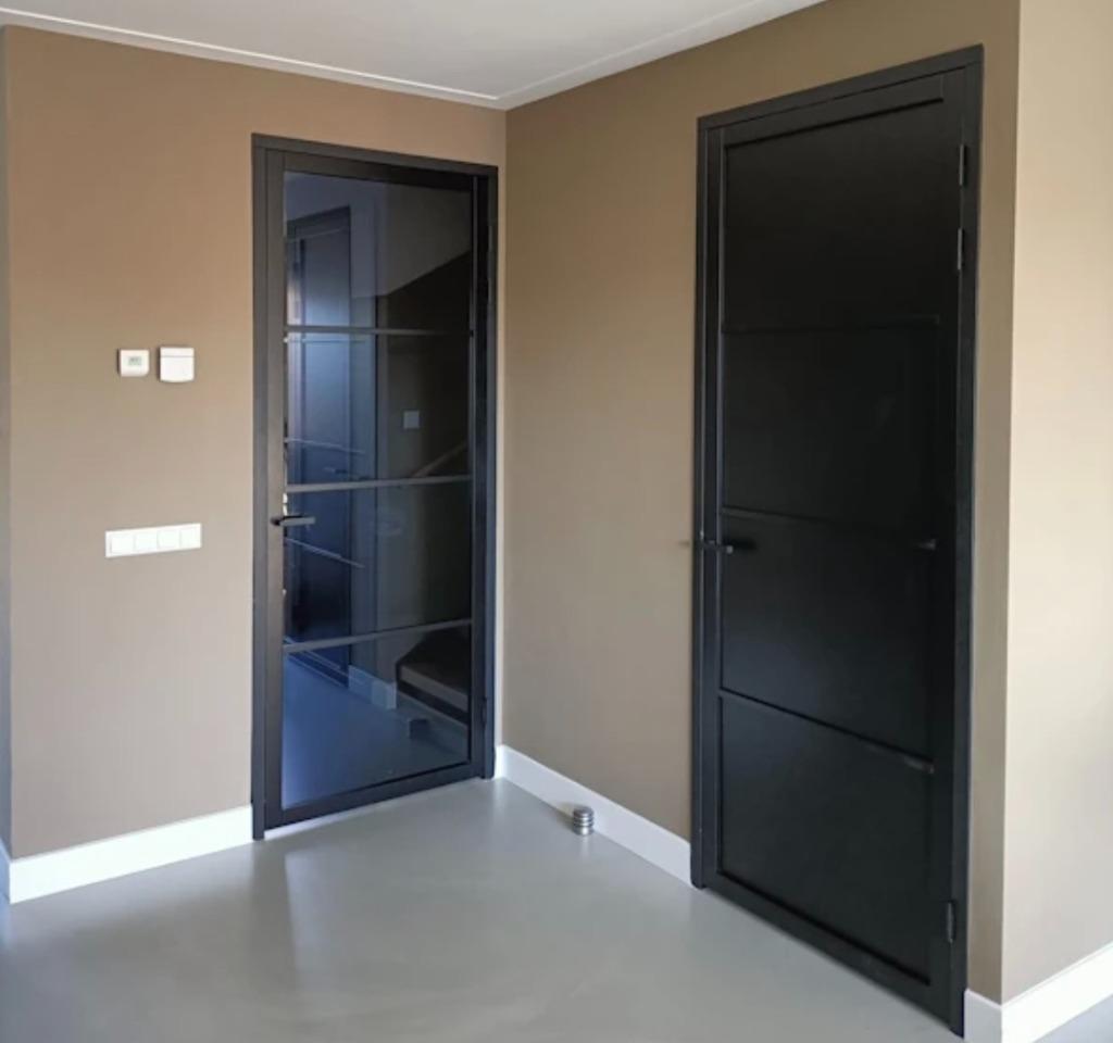 Zwarte binnendeur Chiari met rookglas voorgelakt, Neuf, Enlèvement ou Envoi, Porte intérieure, 80 à 100 cm