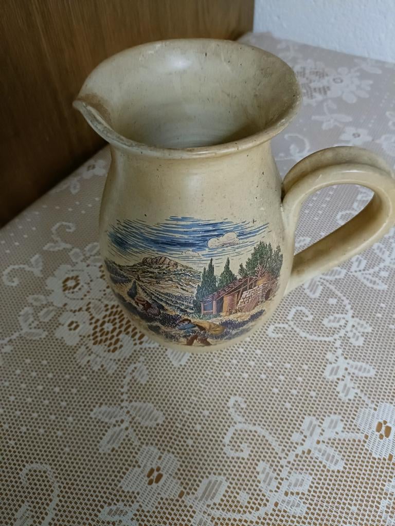 Albast keramiek – Grote mok schenkbeker – Decoratief, Huis en Inrichting, Ophalen, Zo goed als nieuw, Aardewerk of Porselein