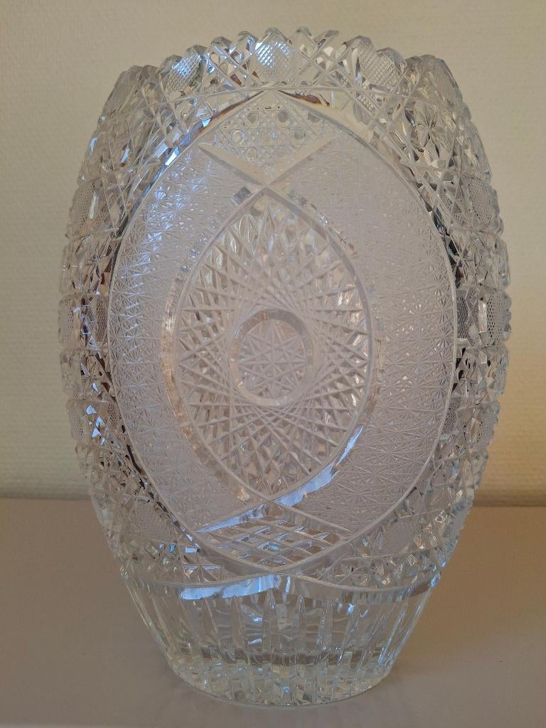Vintage Kristallen vaas (25 cm hoogte), Ophalen of Verzenden
