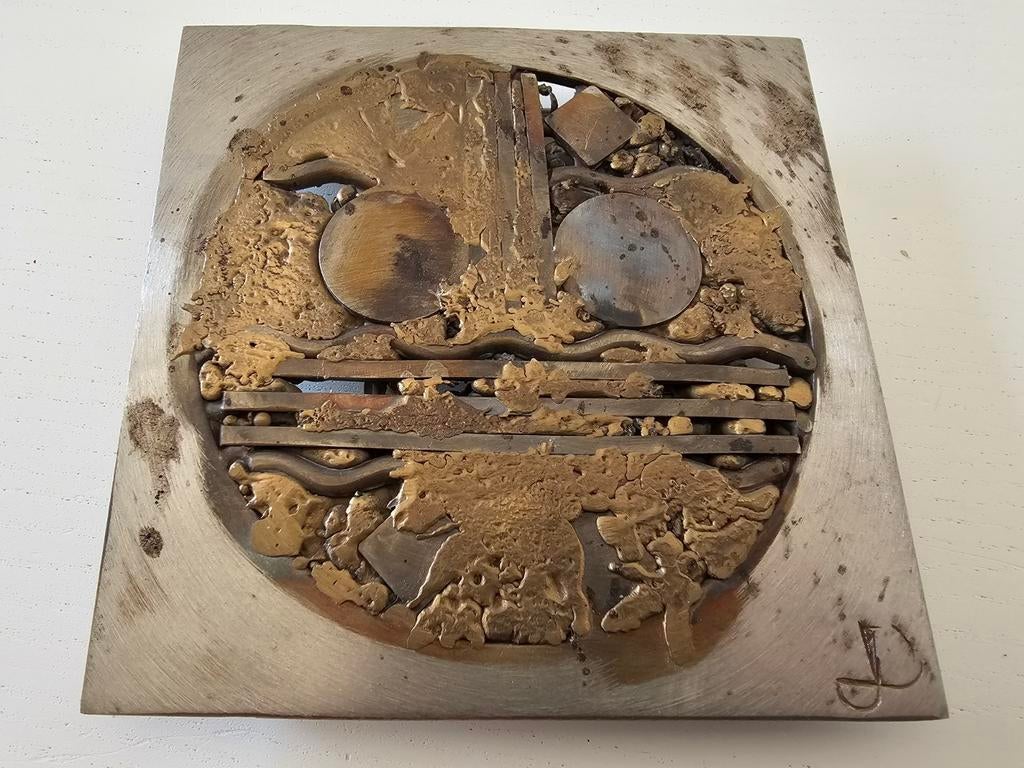 Jean de Prez Brutalistisch beeldhouwwerk in staal en brons,, Ophalen of Verzenden