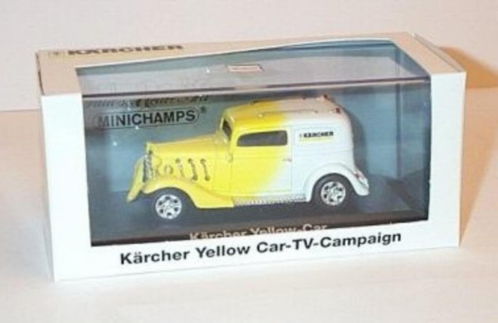 1:43 Minichamps Promo Kärcher Yellow Car American HotRod, Hobby en Vrije tijd, Modelauto's | 1:43, Zo goed als nieuw, Auto, MiniChamps