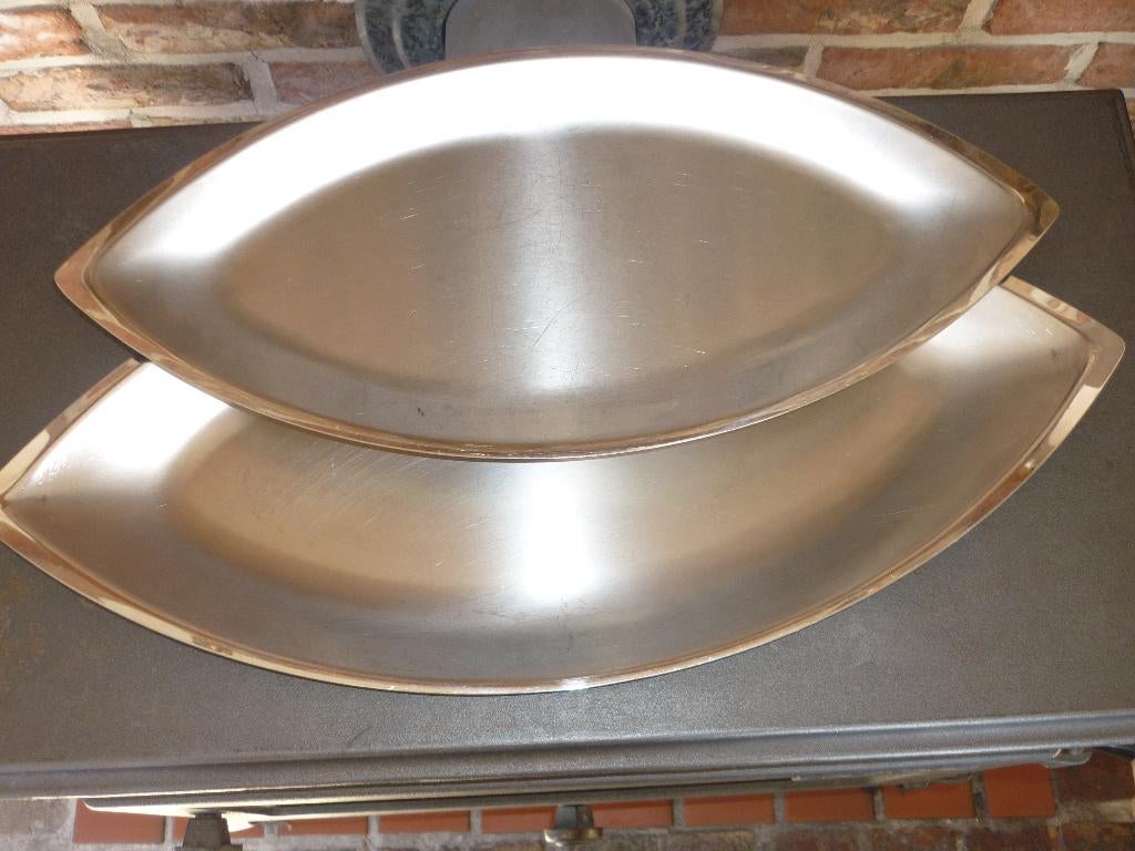 Inox plateau's Guy Degrenne-Allessi, Ophalen of Verzenden, Gebruikt, Overige materialen, Schaal of Schalen