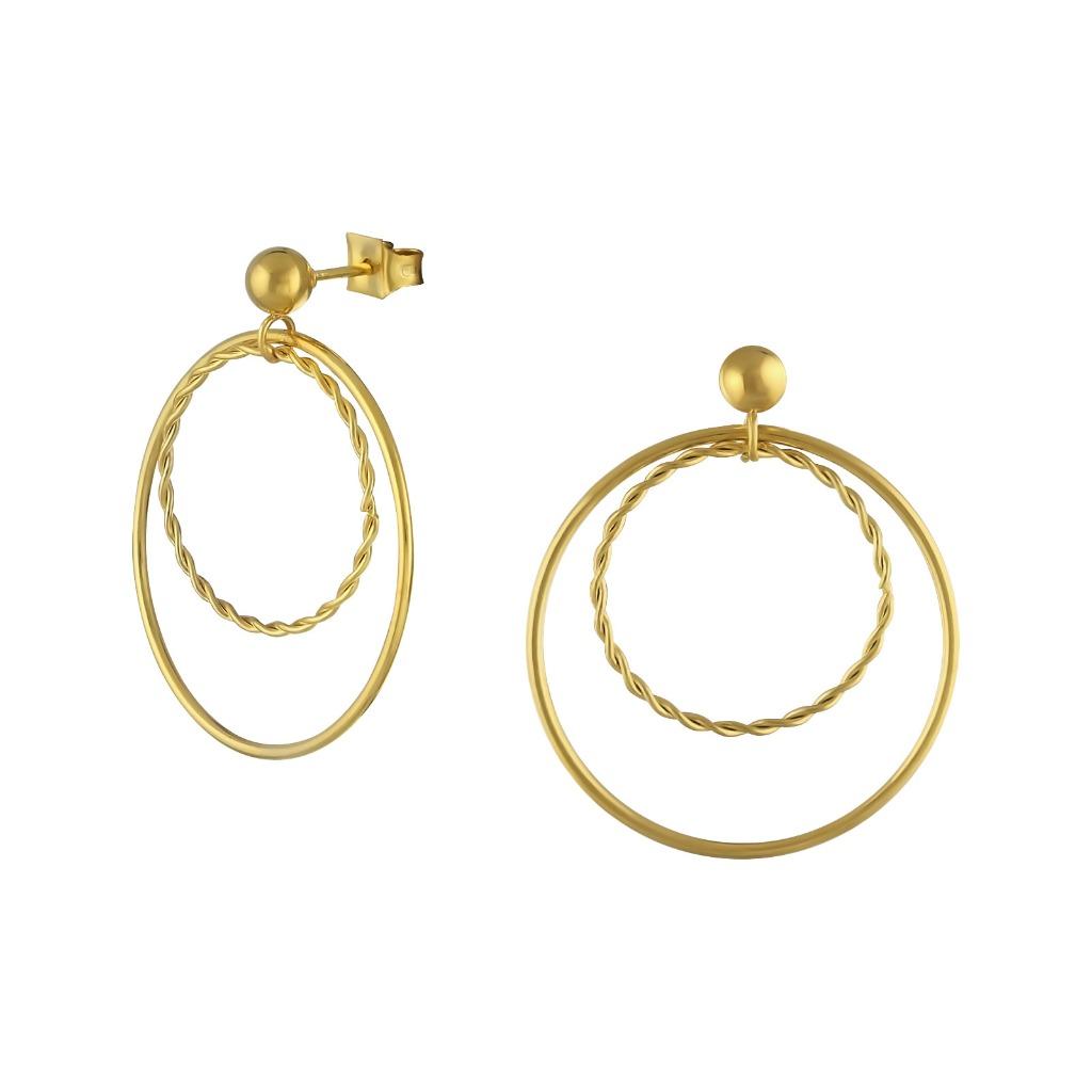 Boucles d'oreilles "Cercle" en acier inoxydable doré - 25 x, Enlèvement ou Envoi, Neuf, Or, Autres matériaux