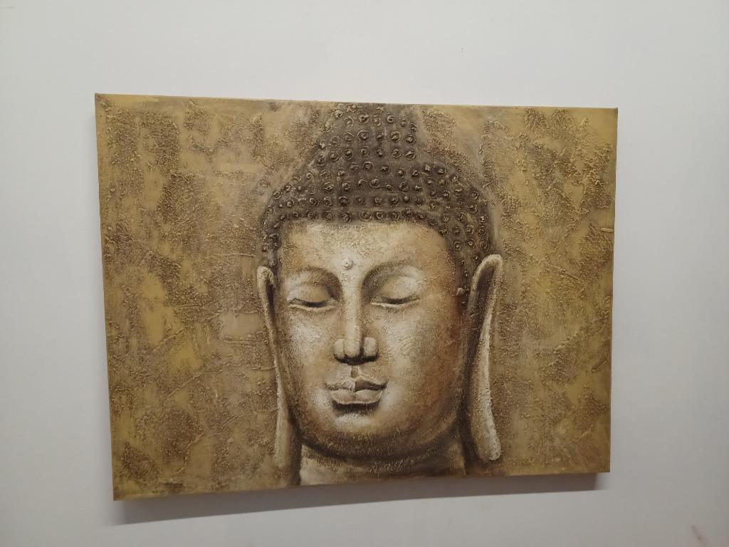 Boeddha kader 60 x 80 cm, Antiek en Kunst, Ophalen of Verzenden