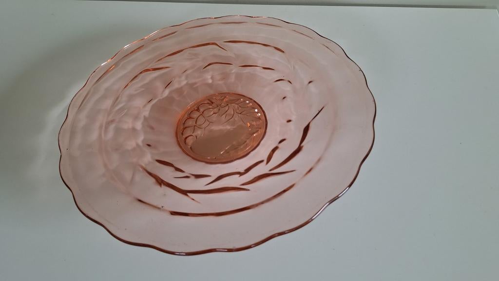 Prachtige vintage Rosaline schaal. Diameter 30 cm, Enlèvement ou Envoi