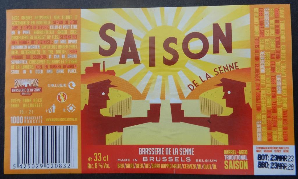 Étiquette de bière Saison de la Senne Bra. De la Senne (9p2), Envoi, Utilisé