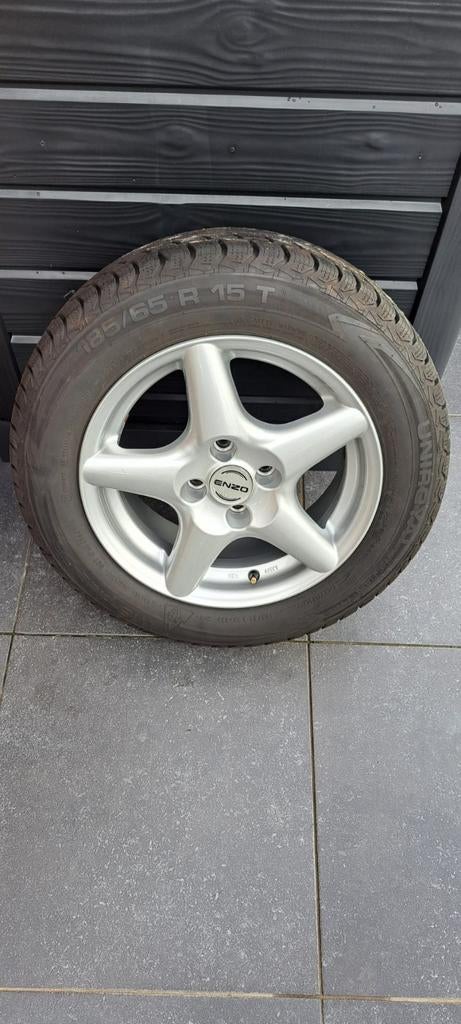 Winterbanden op aluminium velg, Auto-onderdelen, Banden en Velgen, Ophalen, Gebruikt, 15 inch, Banden en Velgen