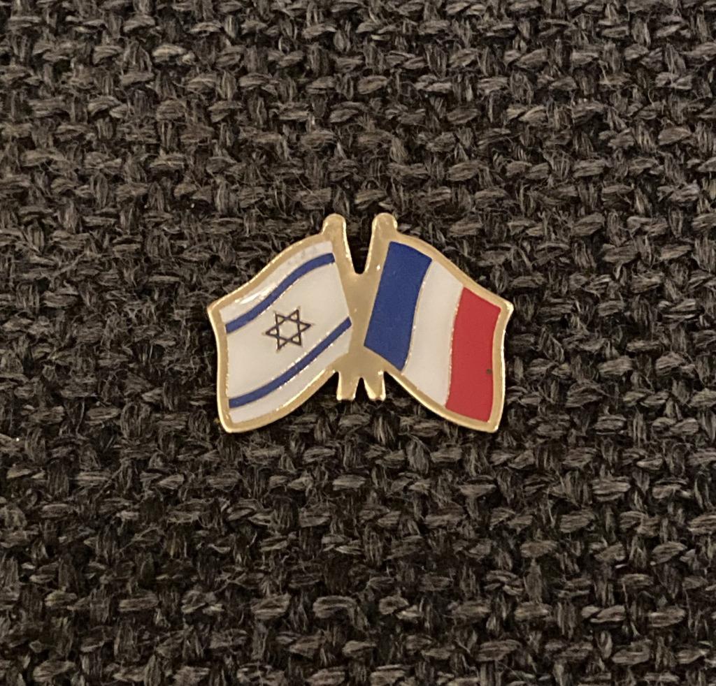 PIN - DRAPEAU - VLAG - ISRAËL - FRANKRIJK - FRANCE, Verzenden, Gebruikt, Stad of Land, Speldje of Pin
