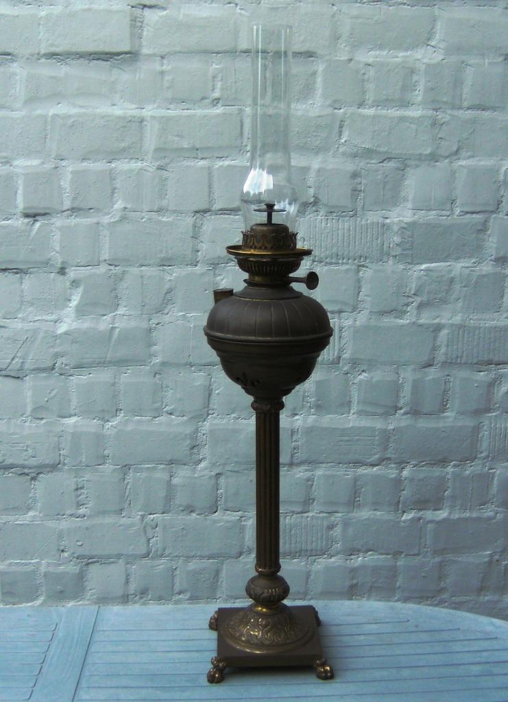 Oude petroleumlamp L & B, Antiek en Kunst, Ophalen, Koper