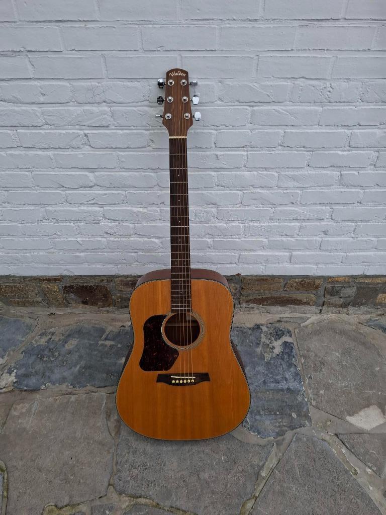 Guitare pour gaucher Walden D550l avec housse, Musique & Instruments, Enlèvement, Comme neuf, Guitare Western ou Guitare Folk
