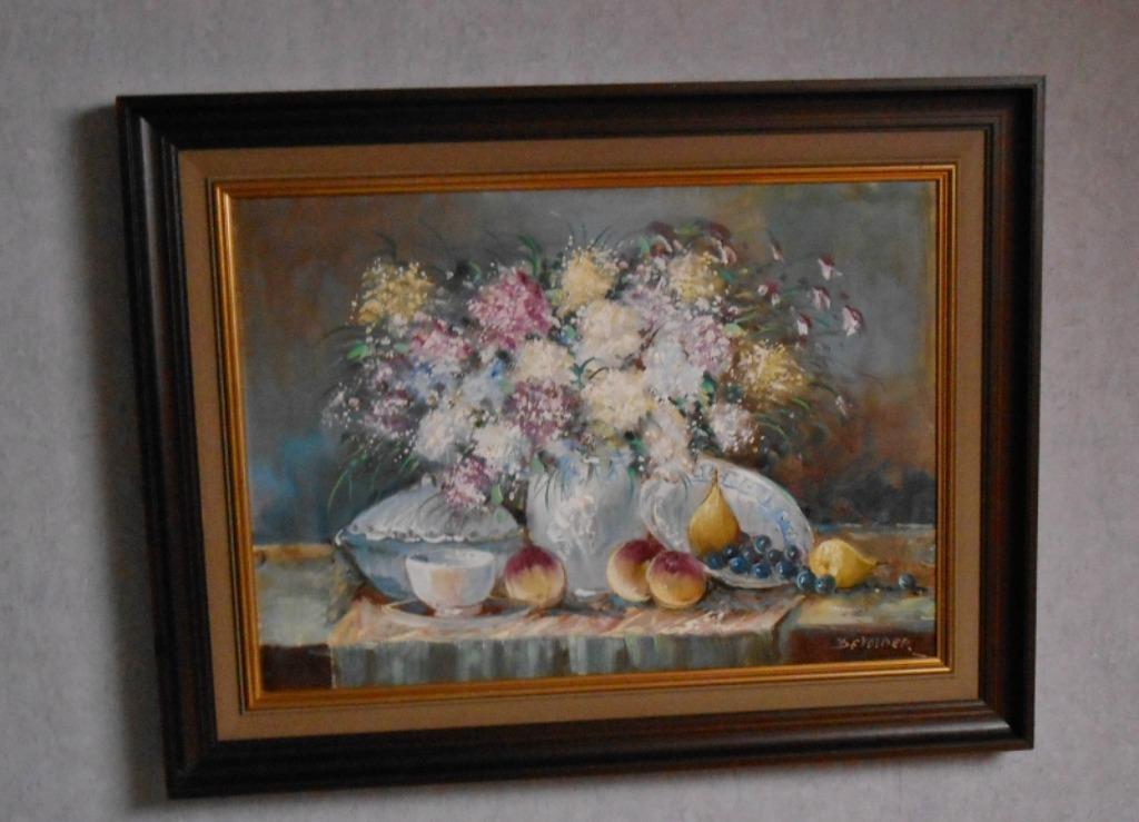 Schilderij van bloemen, Ophalen