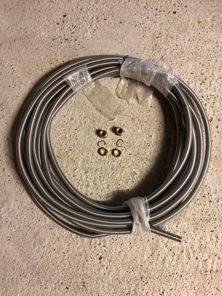20 M INOX flexibel diameter 20 + koppelingen, Doe-het-zelf en Bouw, Ophalen, Inox