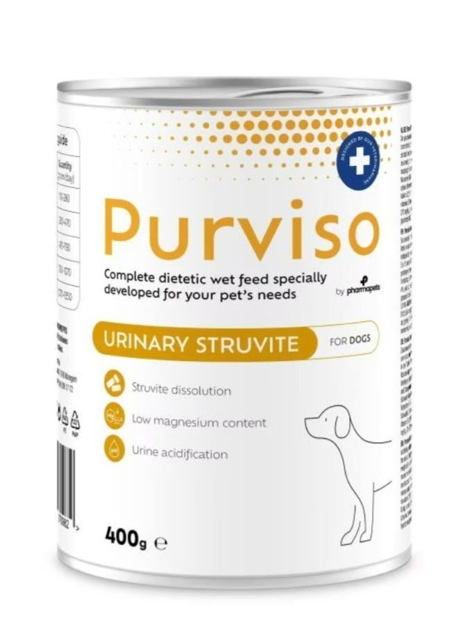 Purviso urinary struvite hond 400gr x 12 Geel Brussel Putte, Dieren en Toebehoren, Ophalen of Verzenden, Hond