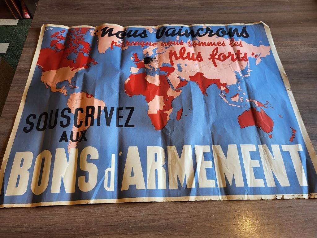 affiche propagande, France 2WW, Verzamelen, Militaria | Tweede Wereldoorlog, Verzenden