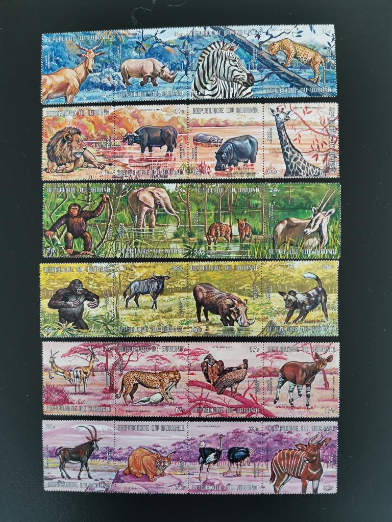 Burundi 1971 - Série Animaux sauvages - éléphant - lion - si, Enlèvement ou Envoi, Autres pays, Non oblitéré