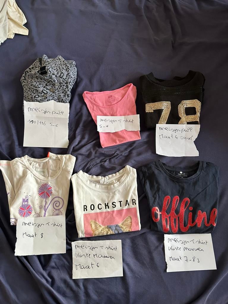 6 stuk Meisjes pull en t shirt, Ophalen, Gebruikt, Meisje