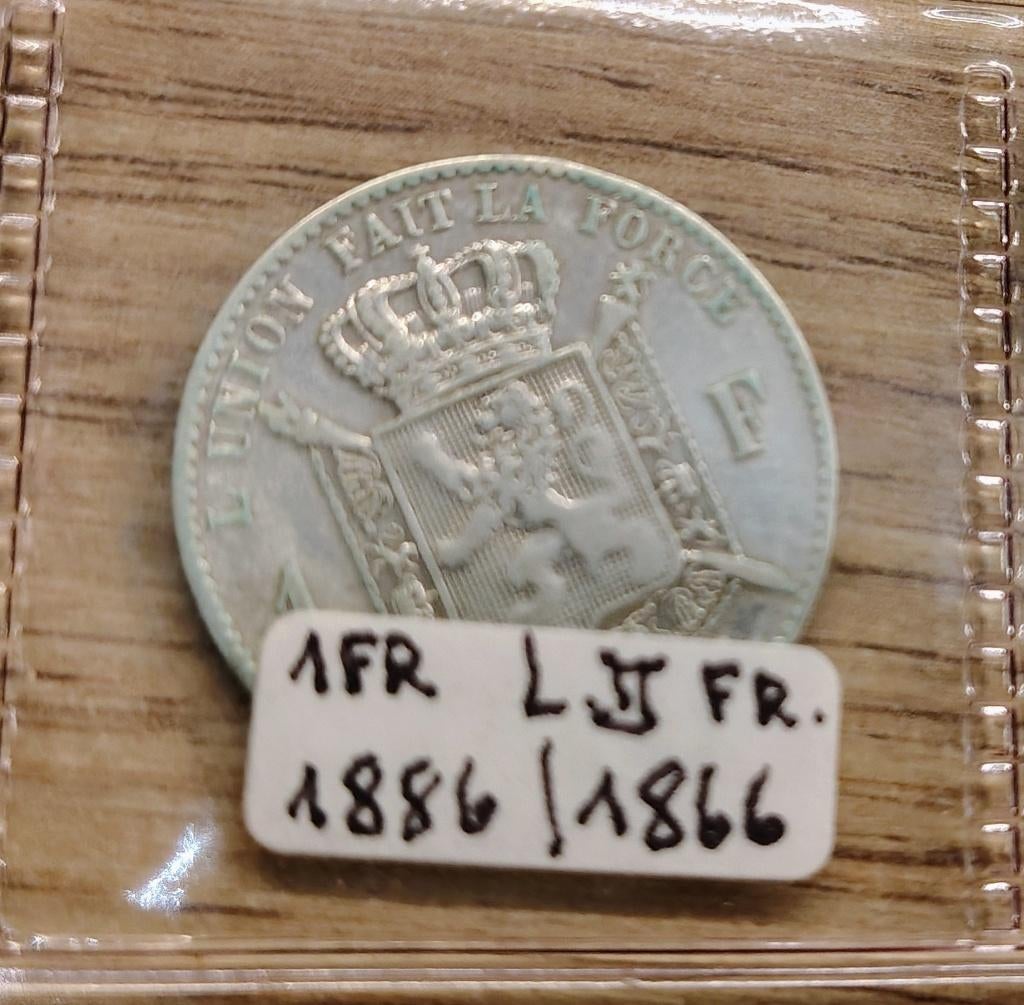 1 franc - Léopold II - type Wiener surfrappe1886 en français, Zilver, Ophalen of Verzenden, Losse munt, Zilver