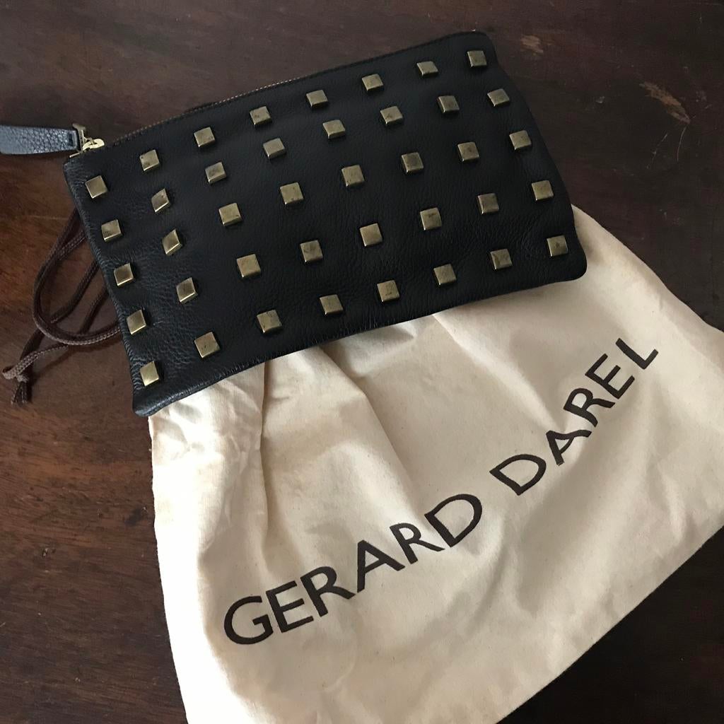 Gerard Darel, clutch/ toilettas nieuwstaat, leder, Handtassen en Accessoires, Ophalen of Verzenden, Nieuw, Zwart, Overige typen