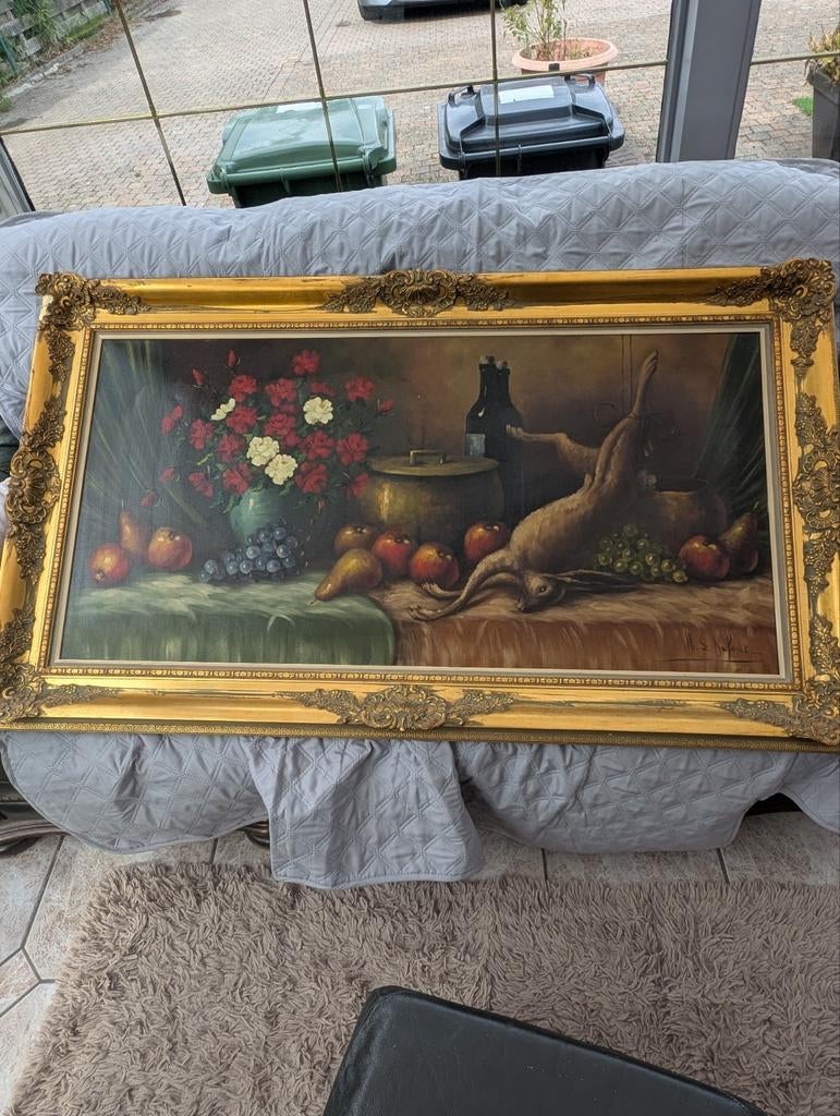 Origineel schilderij jachttafereel van H S DUFOUR, Ophalen of Verzenden