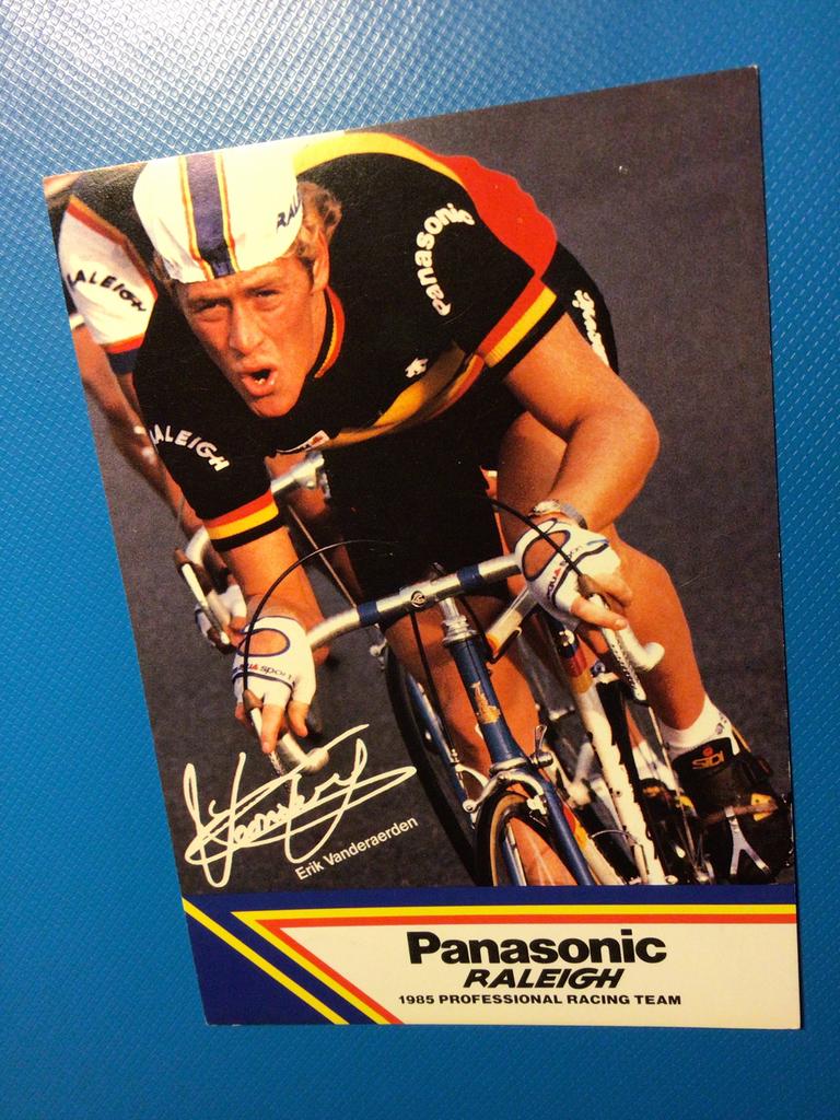 wielerkaart 1985 team panasonic eric vanderaerden, Verzenden, Zo goed als nieuw