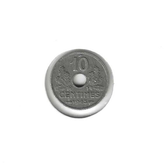 Frankrijk, 10 Centimes 1943, reduced size., Ophalen of Verzenden, Frankrijk, 10 cent, Losse munt
