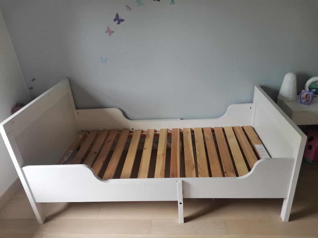 Lit extensible enfant Sundvik, Huis en Inrichting, Slaapkamer | Bedden, Zo goed als nieuw, Hout, Wit, Verstelbaar, Ophalen