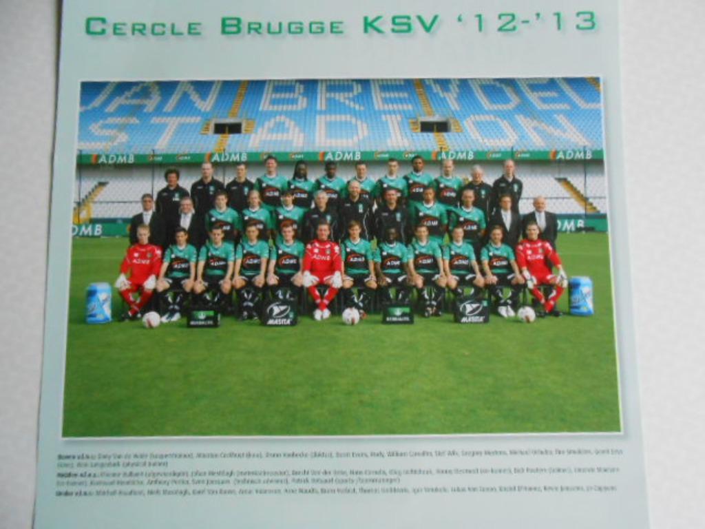 poster - foto Cercle Brugge KSV 2012-2013 met namen spelers, Ophalen of Verzenden, Zo goed als nieuw