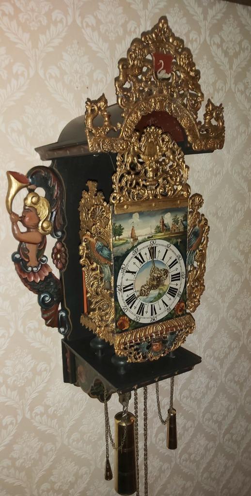stoelklok dagloper met wekkerwerk, Antiek en Kunst, Ophalen