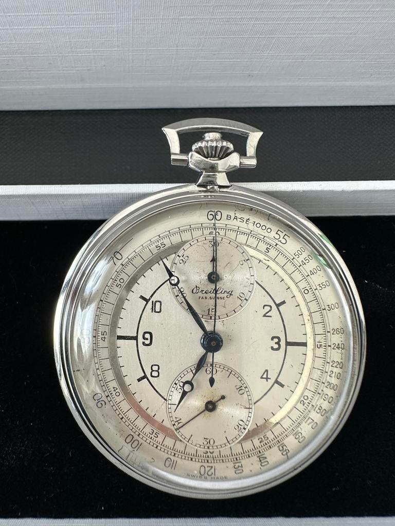 Breitling 49mm xl zakuurwerk uit 1923, Bijoux, Sacs & Beauté, Montres | Hommes, Enlèvement, Montre de poche, Breitling