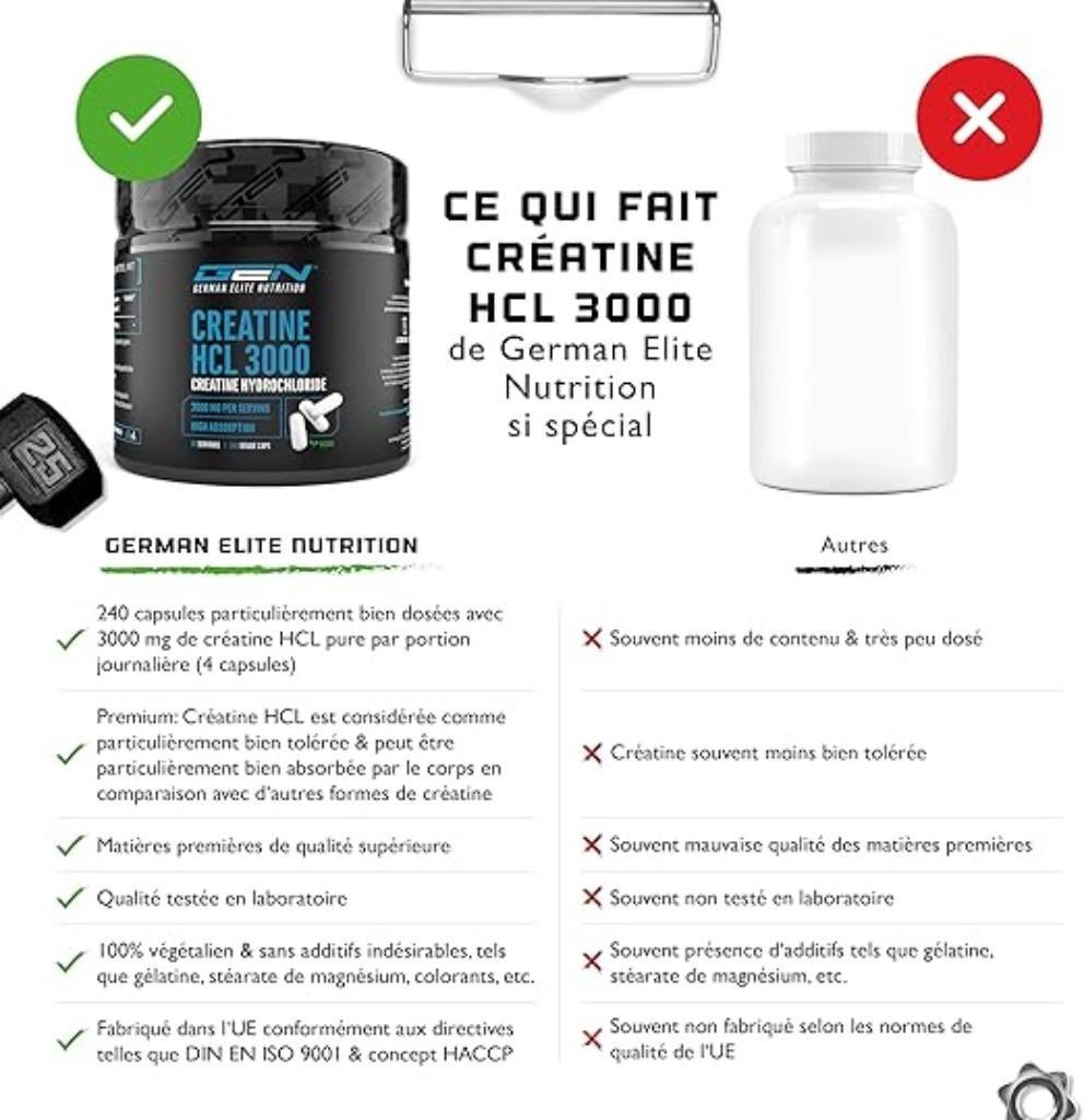 Créatine HCL 240 capsules végétaliennes LIVRAISON GRATUITE, Envoi, Neuf, Aroma