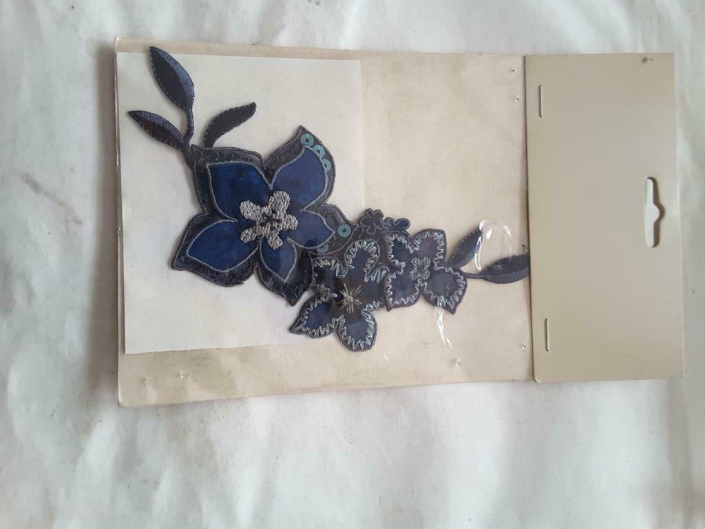Applique - opstrijken en naaien patch blauwe bloem, Ophalen of Verzenden, Nieuw