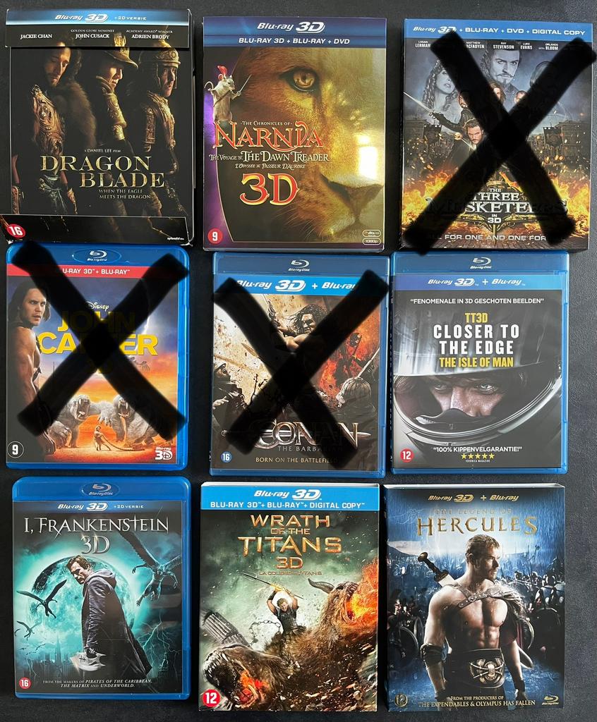 Verschillende films 3D BLU-RAY (prijs per stuk), Enlèvement ou Envoi, Comme neuf