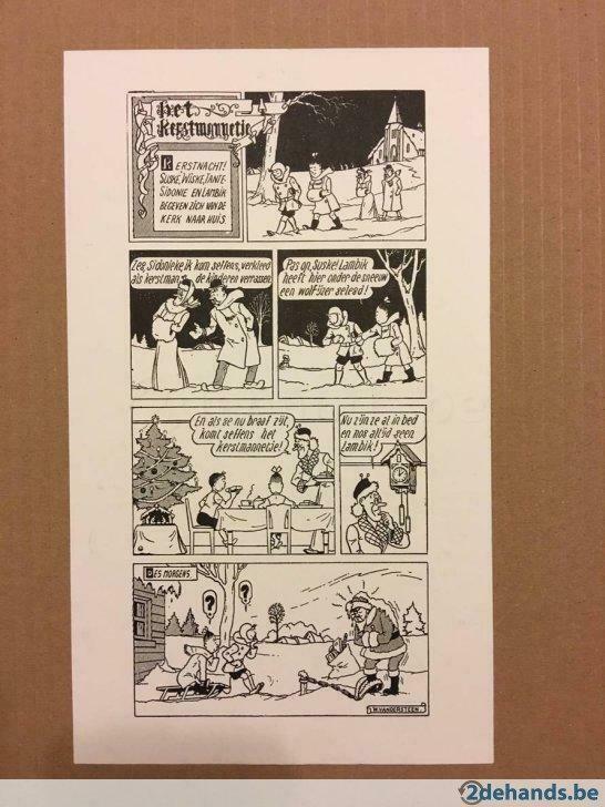 Kaart Het kerstmannetje willy vandersteen Suske en wiske, Boeken, Verzenden, Nieuw