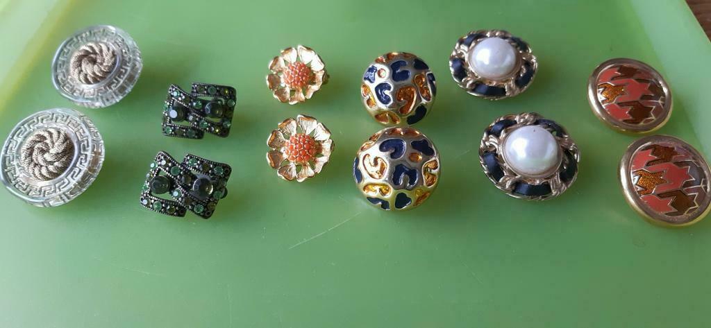 6 paar vintage retro clips oorbellen te koop, Ophalen of Verzenden, Zo goed als nieuw