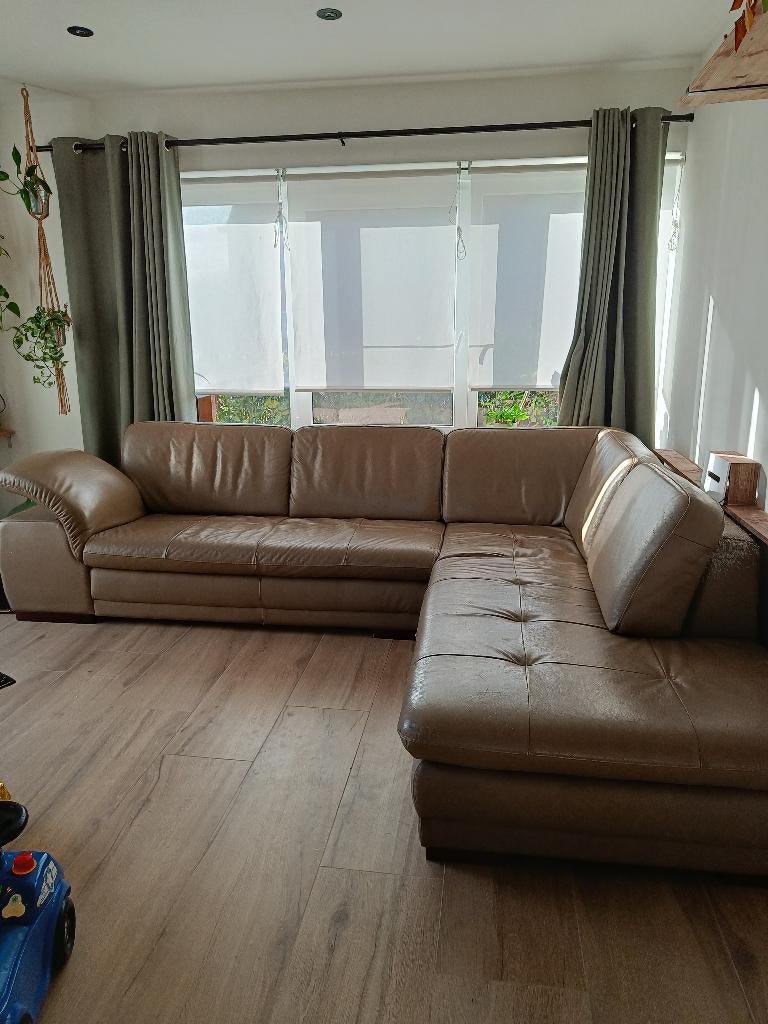 Kunstleren hoekzetel, Huis en Inrichting, Ophalen, 250 tot 300 cm, Gebruikt, Hoekbank