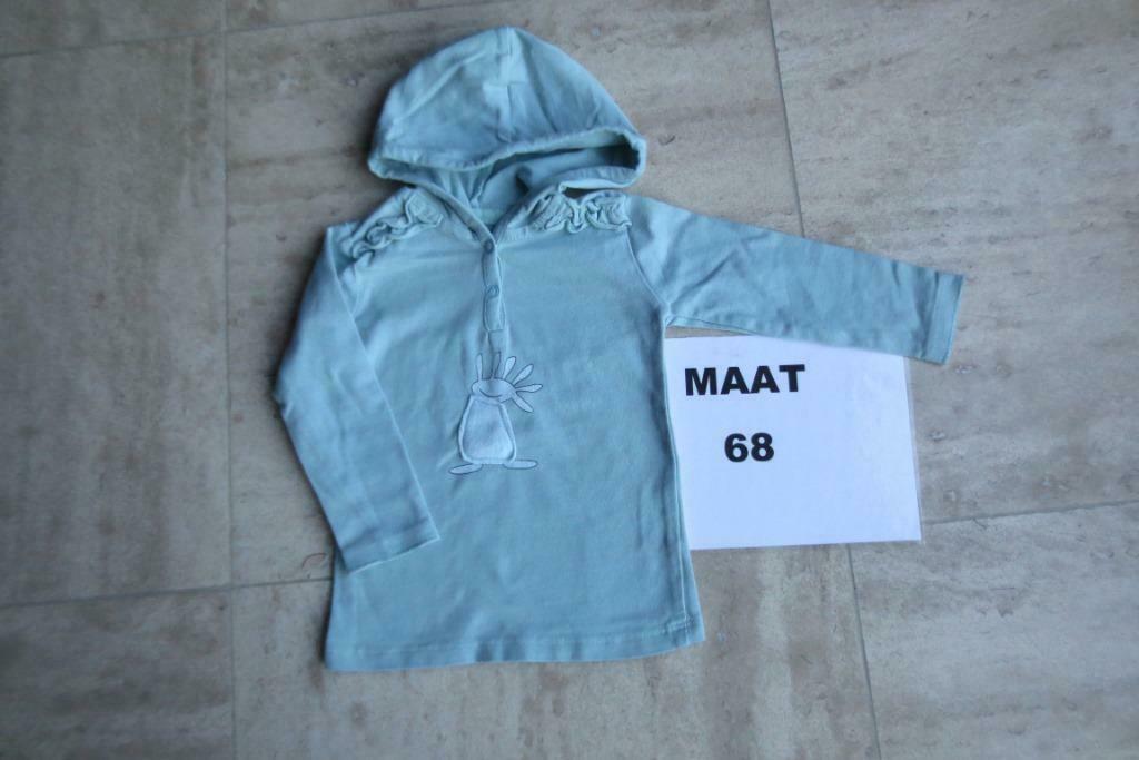 Shirt met kap piro & etje 68 meisjes, Kinderen en Baby's, Ophalen of Verzenden, Zo goed als nieuw, Meisje, Shirtje of Longsleeve