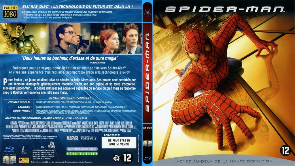 spiderman (blu-ray) neuf, Cd's en Dvd's, Blu-ray, Ophalen of Verzenden, Zo goed als nieuw, Science Fiction en Fantasy