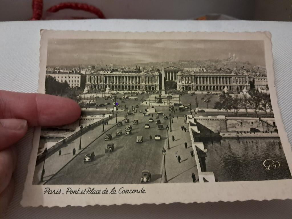 Beschreven pk: Parijs- brug en place de la concorde, Ophalen of Verzenden
