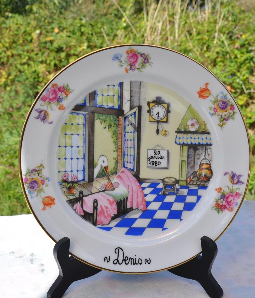 assiette de naissance en porcelaine, Enlèvement ou Envoi