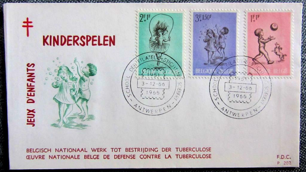 FIRST DAY COVER- SCOUTISME- KINDERSPELEN- BELGIË, Ophalen of Verzenden, Gestempeld, Overige thema's