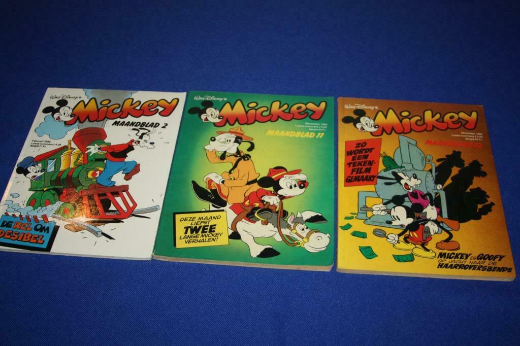 3x Mickey maandblad 11 en 12 1980 en nr 2 van 1982, Boeken, Gelezen, Walt Disney, Ophalen of Verzenden, Meerdere stripboeken
