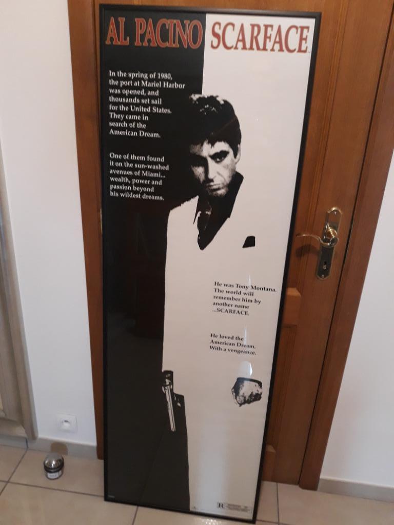 Affiche SCARFACE 160X55, Maison & Meubles, Enlèvement, Comme neuf, Synthétique
