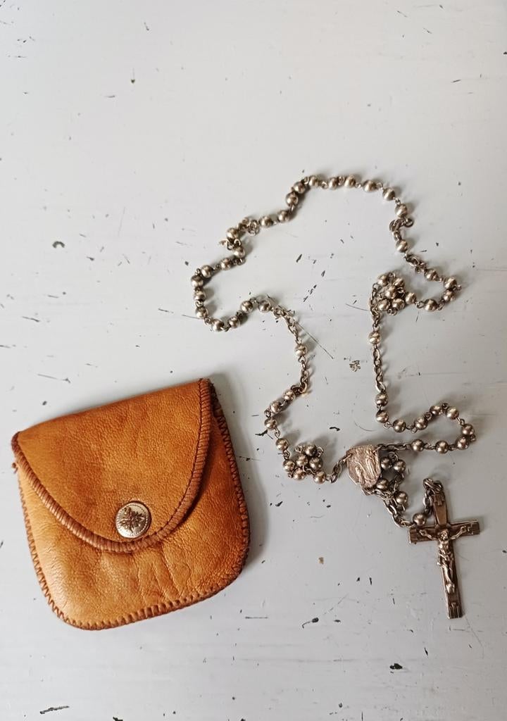 Paternoster de Lourdes en argent antique, Enlèvement ou Envoi