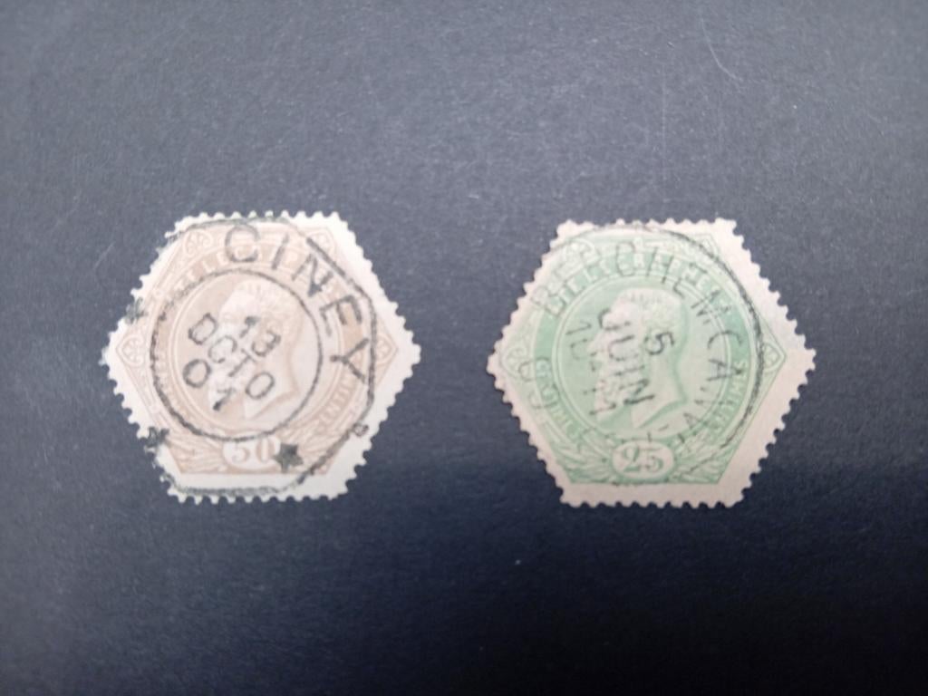 Timbres télégraphiques belges TG 12/13 estampillés lot 137B, Enlèvement ou Envoi, Oblitéré