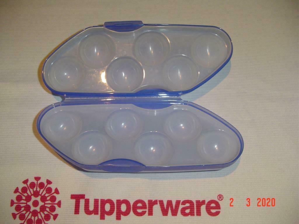 Tupperware bewaar transportdoos voor 6 eieren ; ex demo, Enlèvement ou Envoi, Comme neuf, Bleu