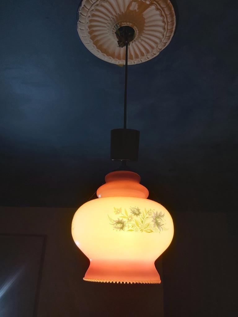 Uit inboedel: Vintage luster, glas., Huis en Inrichting, Ophalen, Gebruikt, Glas, Vintage