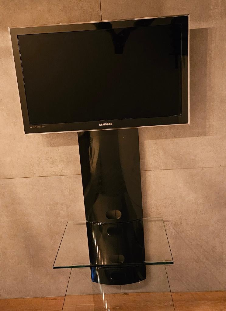 Ensemble TV Samsung et meuble Norstone étagères en verre, Ophalen, Gebruikt, LCD, Samsung