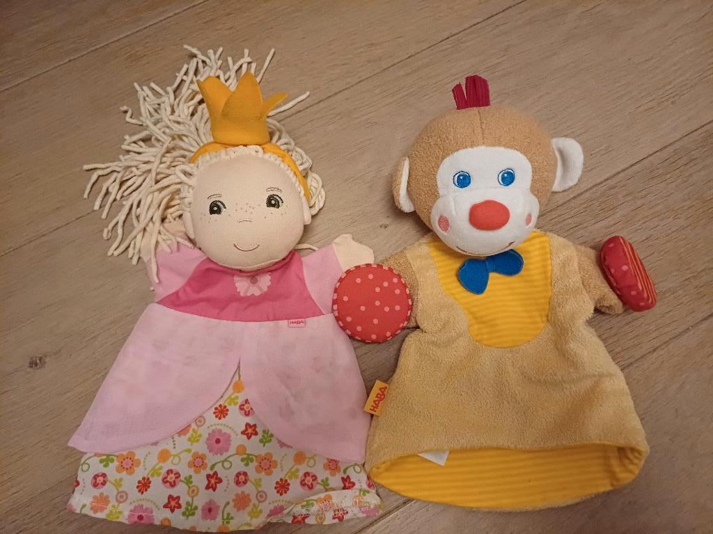 2 hele mooie HABA Poppenkastpoppen - kwaliteit!, Ophalen, Gebruikt, Ontdekken